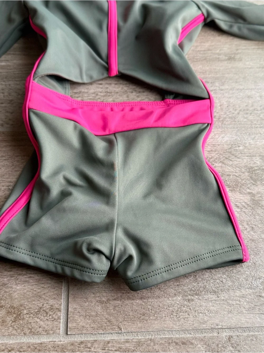 Kids Olive Green and Hot Pink One-Piece Tiger Friday